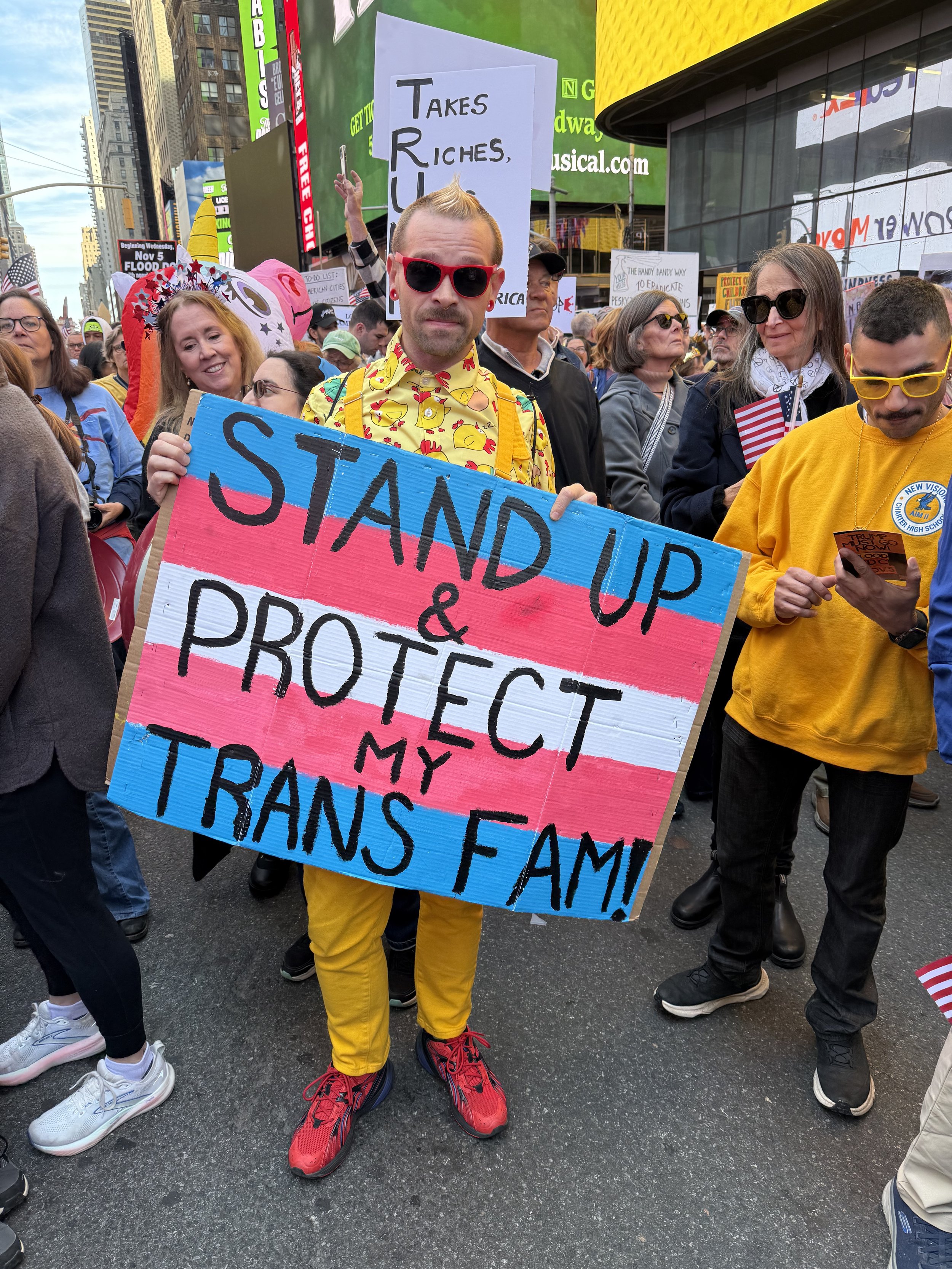  A protestor in the crowd of the New York City No Kings Event.  (Jane Migliara Brigham)  
