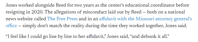 "I feel like I could go line by line through her affadavit," Jones said, "and debunk it all."