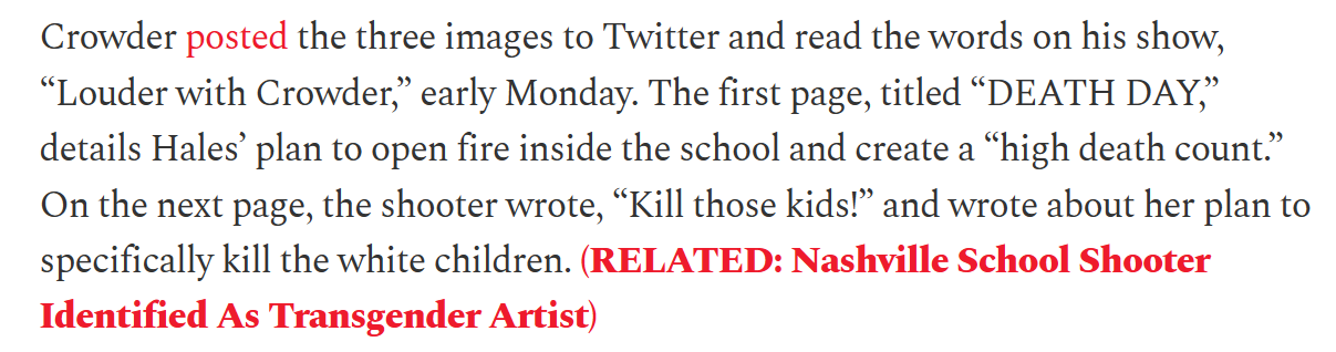 screenshot from the Daily Caller