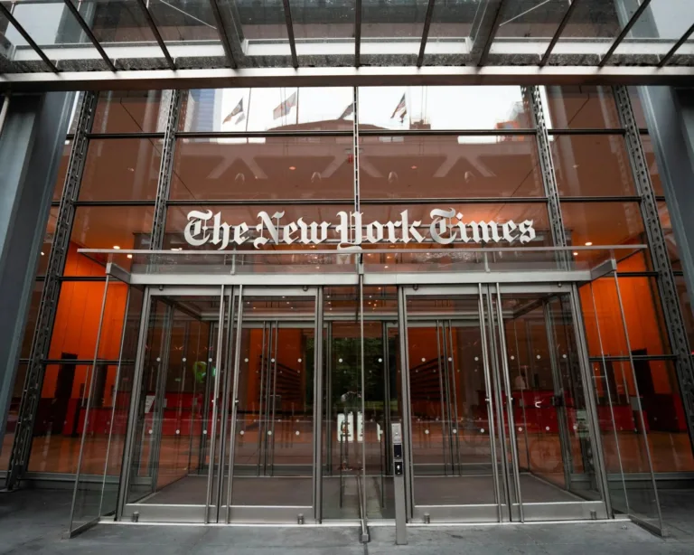 the front of the New York Times building