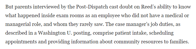 The case manager's job duties, as described in a Washington U. posting, comprise patient intake, schedulin appointments, and providing information about community resources to families.